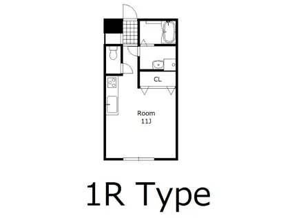 エルージュA(ワンルーム/2階)の間取り写真