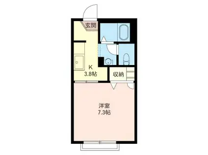 リヴェールハウス(1K/2階)の間取り写真