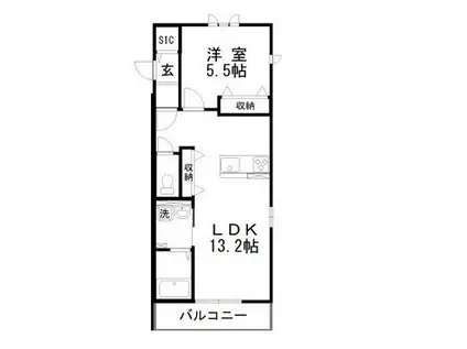 ALBAVIII(1LDK/2階)の間取り写真