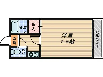 ハイツキシダ(1K/3階)の間取り写真