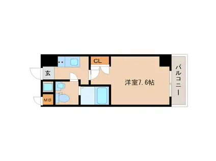 エス・キュート尼崎2(1K/6階)の間取り写真