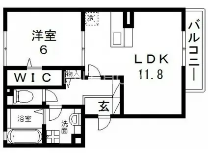 セント コリーヌ D棟(1LDK/3階)の間取り写真