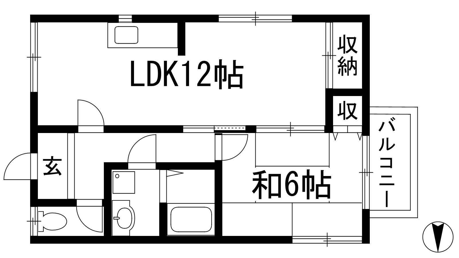 ハイツ尾崎(1LDK/2階)の間取り写真