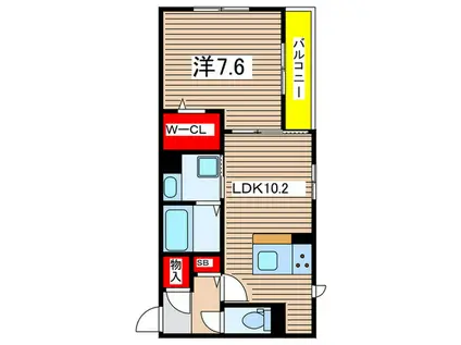 ラ・セゾン嵐山(1LDK/1階)の間取り写真