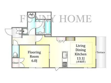 ベルアベニール(1LDK/1階)の間取り写真