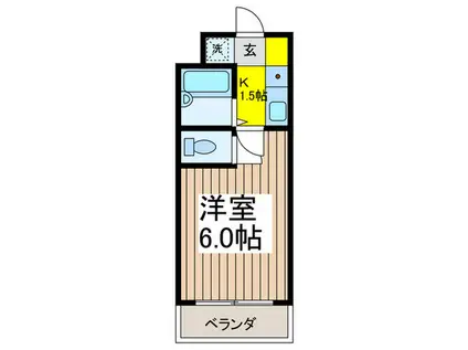 里見ビル(1K/2階)の間取り写真