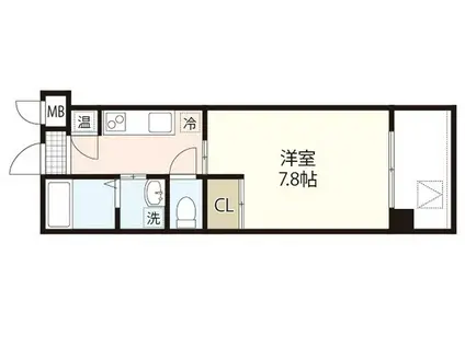 エネピア国泰寺(1K/4階)の間取り写真