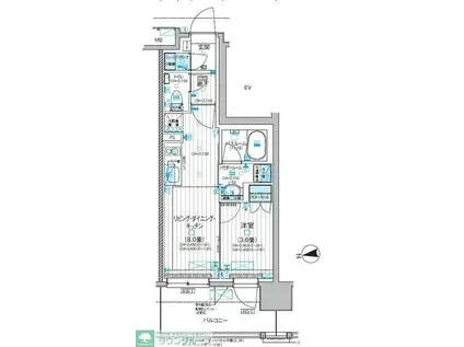 デュオステージ相模大塚(1LDK/9階)の間取り写真