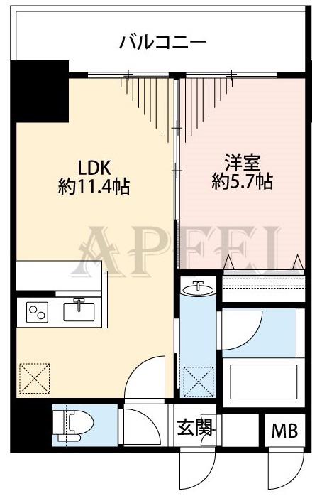 ORSUS新大阪(1LDK/7階)の間取り写真