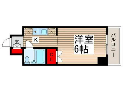 ポルタオーレア(1K/2階)の間取り写真