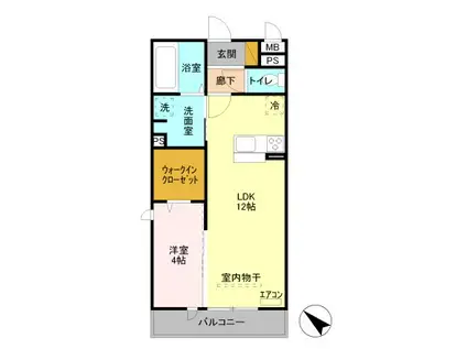 イルソーレ吉川美南 ヴェルデ(1LDK/2階)の間取り写真