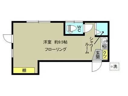 富士ハイツ(ワンルーム/1階)の間取り写真