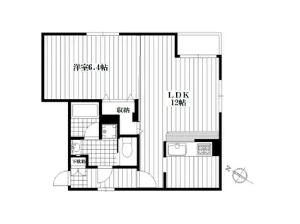 BCASA 月島(1LDK/2階)の間取り写真