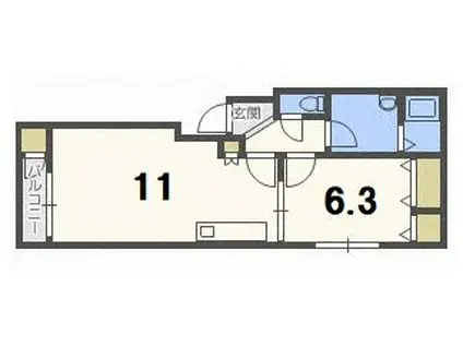 CASA白石(1LDK/2階)の間取り写真