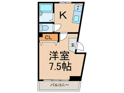 ヒマラヤ杉APRTMENT(1K/2階)の間取り写真