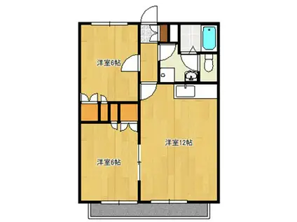 クリークハイツB棟(2LDK/2階)の間取り写真