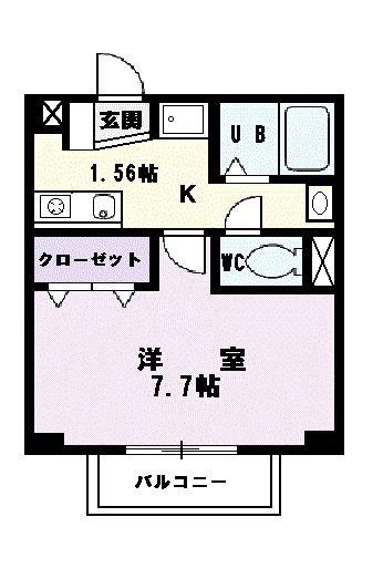 コモド II(1K/2階)の間取り写真