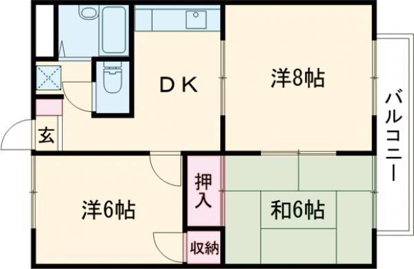 コンフォート松南(3DK/3階)の間取り写真