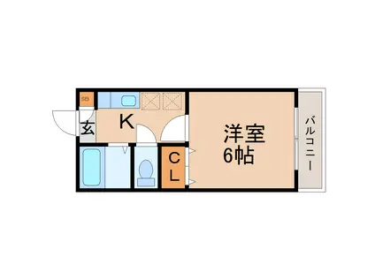 ビッグバレー宮千代(1K/2階)の間取り写真