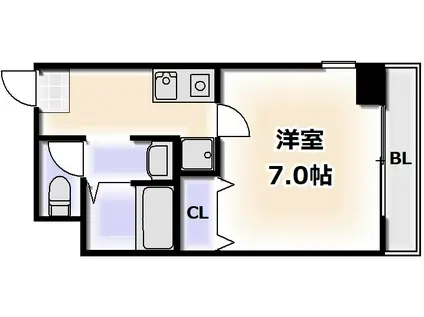 アースヒルズ(1K/4階)の間取り写真