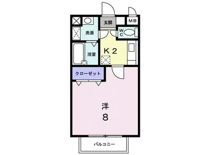 ブランシェ(1K/2階)の間取り写真