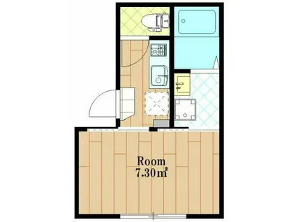 ルナシャトー平井(1K/1階)の間取り写真