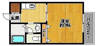 下坊マンション(1K/2階)の間取り写真