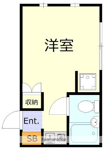 アーバンハイツ(ワンルーム/1階)の間取り写真