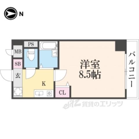 サムティ上堀川(1K/6階)の間取り写真