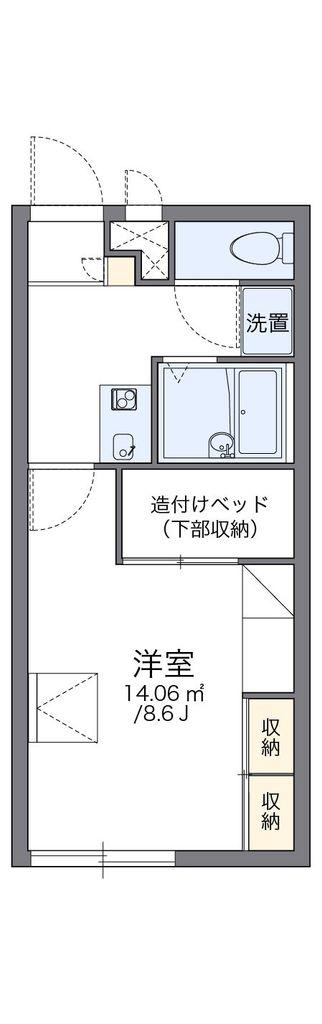 レオパレスタキ(1K/1階)の間取り写真