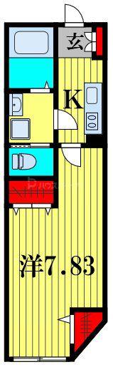 APARTAMENTO アリビオ柏(1K/1階)の間取り写真