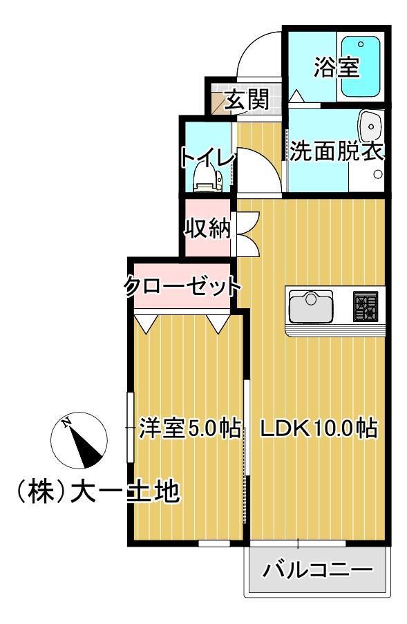 GRAND PARACE十二丁目II(1LDK/1階)の間取り写真