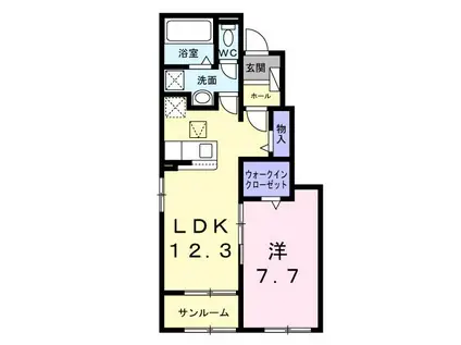 パークサイド(1LDK/1階)の間取り写真