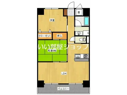 Uマンション(2LDK/7階)の間取り写真