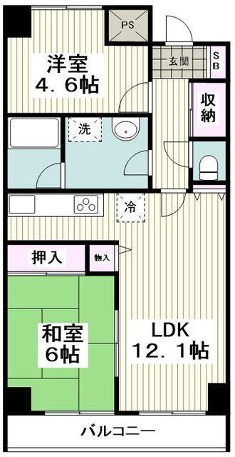 ルクソール保土ヶ谷(2LDK/3階)の間取り写真