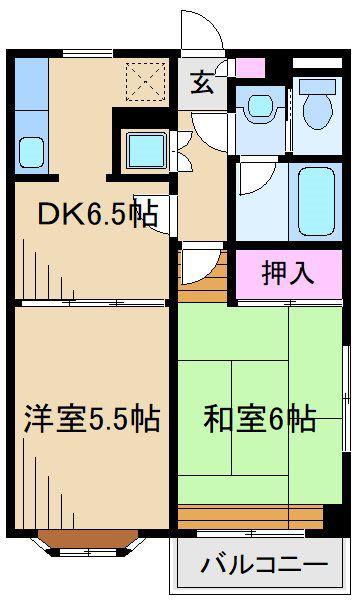 ヨコスカビルI(2DK/3階)の間取り写真
