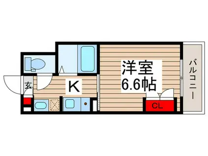 パルテール江戸川台(1K/3階)の間取り写真