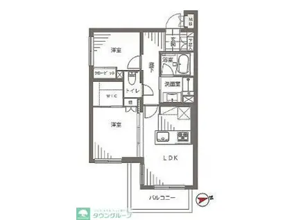 国分寺本町シティハウス(2LDK/3階)の間取り写真