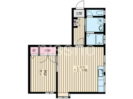 柏木ビル(1LDK/2階)の間取り写真