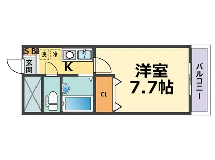 ラポール今津(1K/5階)の間取り写真