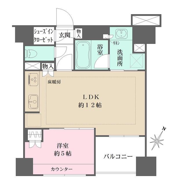BELISTA横浜(1LDK/9階)の間取り写真