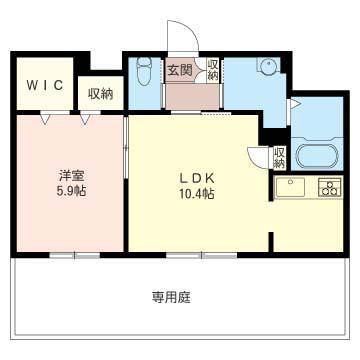 フレスカ(1LDK/1階)の間取り写真