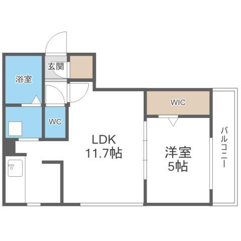 プレオン ウエストロカ(1LDK/1階)の間取り写真