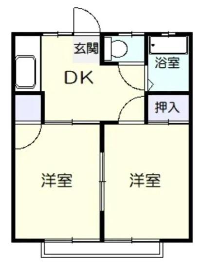 小林ハイツB(2DK/2階)の間取り写真