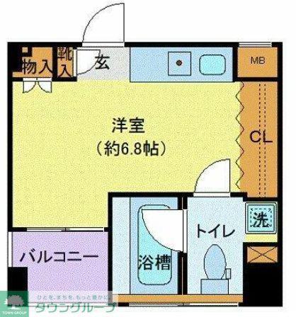グランドコンシェルジュ藤沢(ワンルーム/2階)の間取り写真