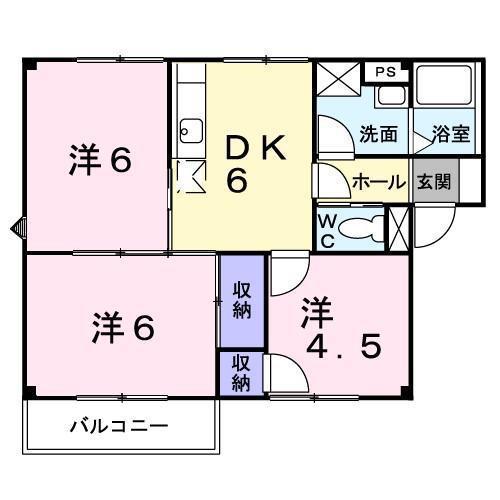 プラドール邦(3DK/2階)の間取り写真