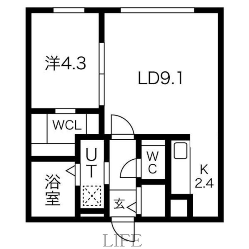OBTNIR COULEUR (1LDK/4階)の間取り写真