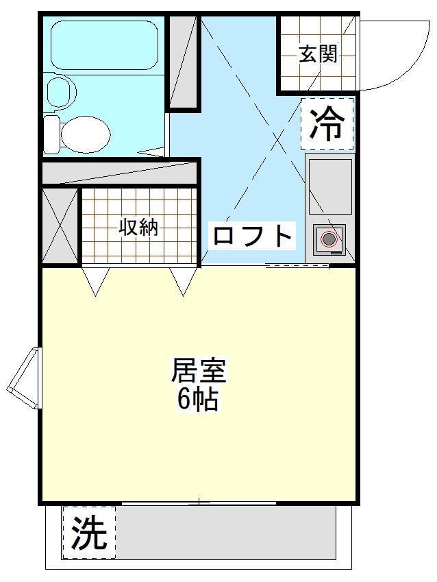 エルムハイツ追浜(1K/2階)の間取り写真