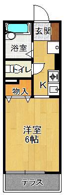 MKハイム(ワンルーム/1階)の間取り写真