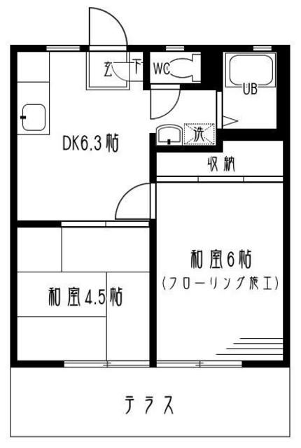 フォレストコート伊勢原(2DK/2階)の間取り写真
